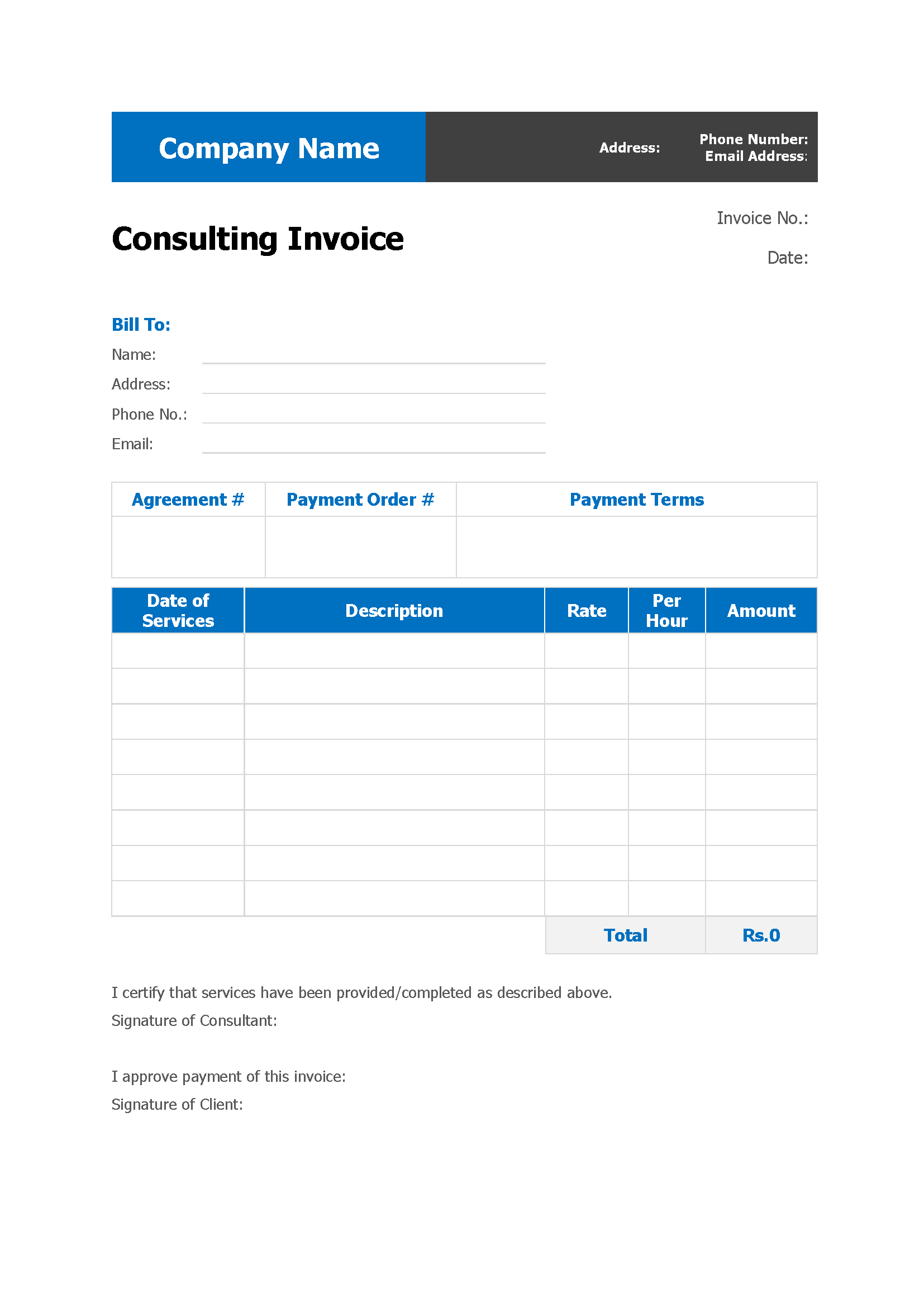 Consulting Invoice